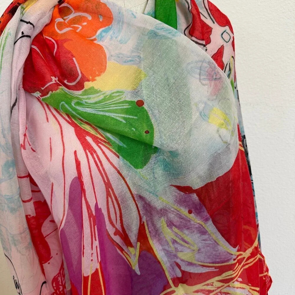 Desigual Pop Of Color Rectangular Scarf - Gorgeou… - image 4